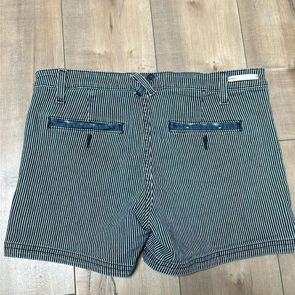 ANTHROPOLOGIE Pilcro and the Letterpress Railroad Striped Denim Shorts Sz 28 - Picture 6 of 8